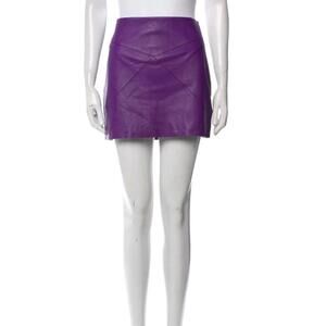 NWT RtA Purple Real Lamb Leather Mini Skirt Size 2 MSRP $995 REVOLVE FARFETCH